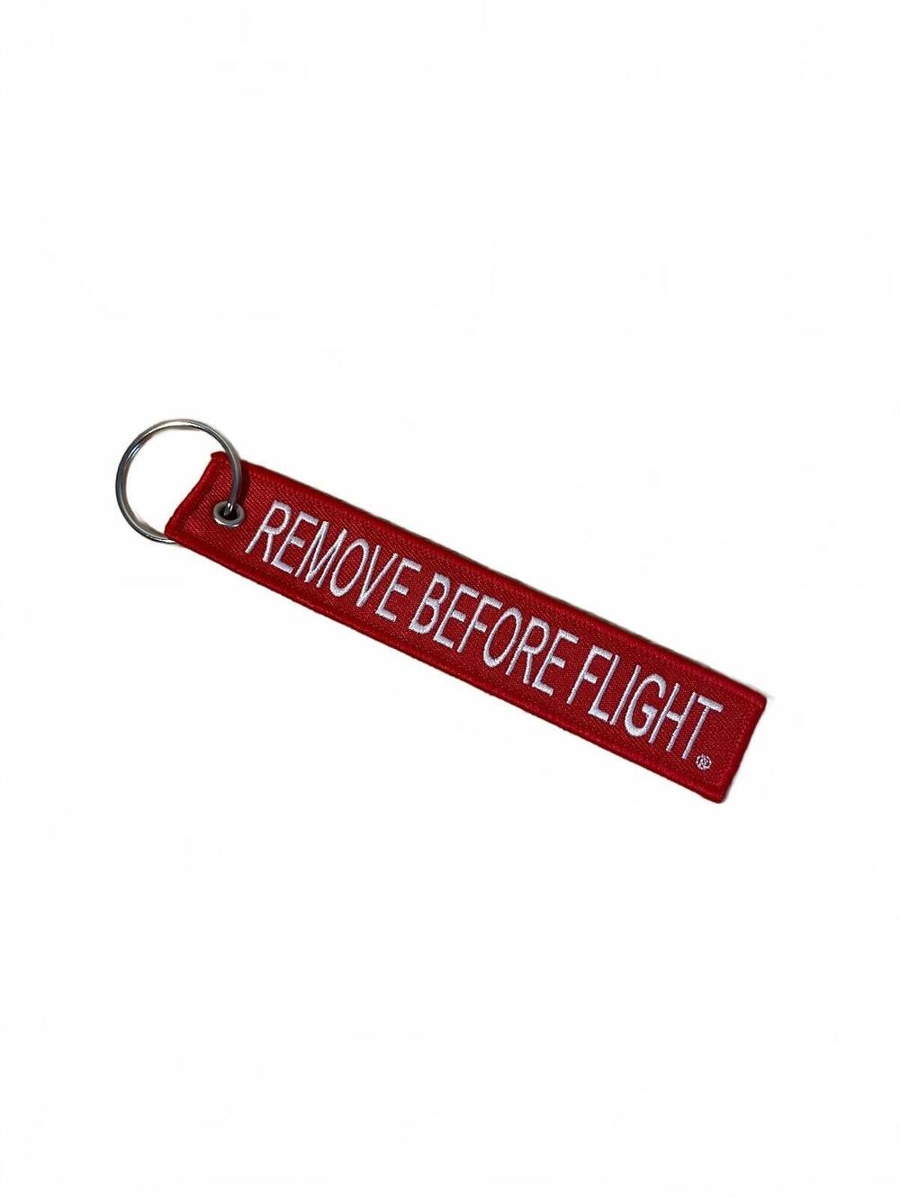 Remove Before Flight Red Keychain Tag